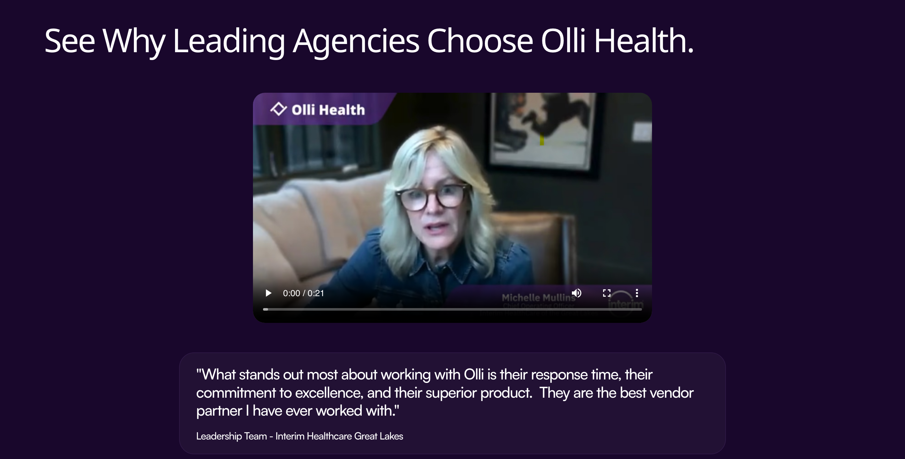 Live Olli site video testimonial: Michelle Mullins, Leadership Team at Interim Healthcare Great Lakes