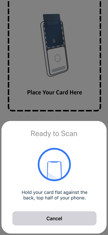Presto Tap — dark-mode card-on-phone confirmation