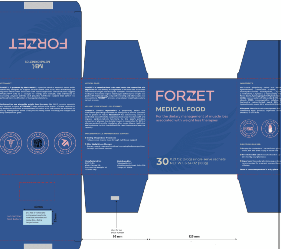 Forzet packaging — navy + cream system